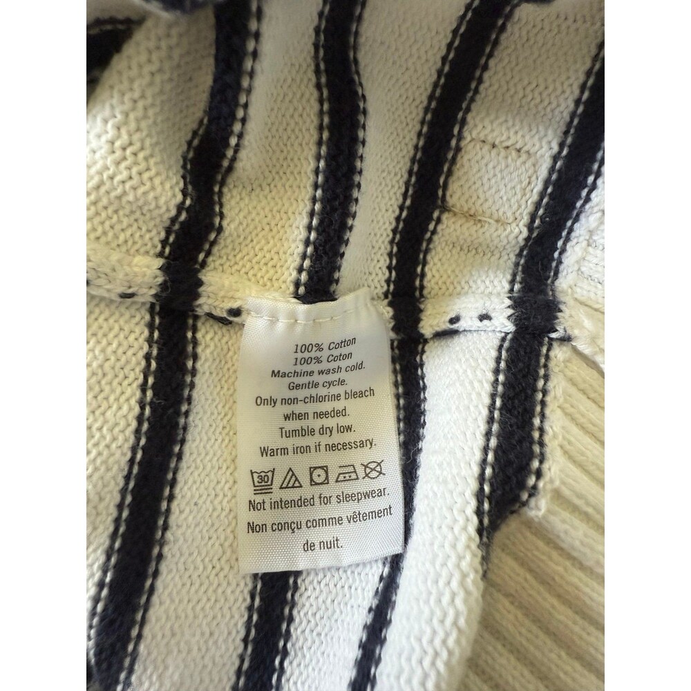 Janie & Jack Preppy Striped Pull On Sweater Navy White Shawl Collar Nautical 12 - Picture 7 of 7